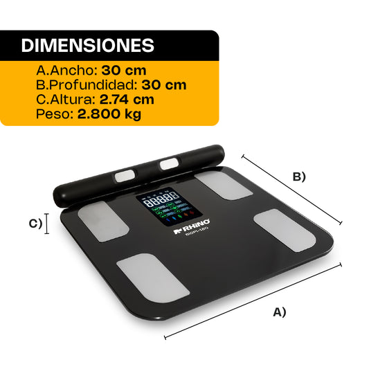 BASCULA PARA PESO CORPORAL INTELIGENTE BIOPI-180