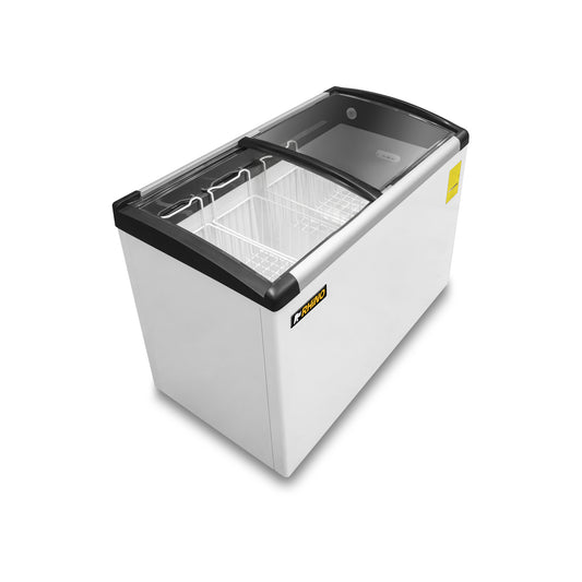 CONGELADOR HORIZONTAL TAPAS DE CRISTAL CURVO 10 PIES