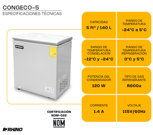 CONGELADORES HORIZONTALES TAPA TIPO COFRE RHINO